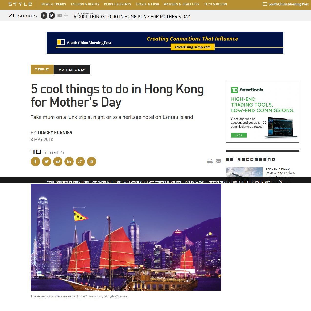 20180508 | SCMP | 5 cool things to do in Hong Kong for Mothers Day 